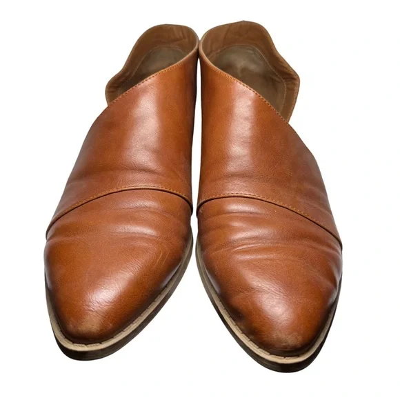 Women’s Brown Cutout Leather Ankle Flats – Size 9 - Picture 5 of 5